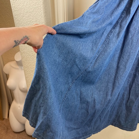 Spencer Alexis 80’s GoldTone Zippers & Other Metal Detail Denim Dress - Picture 8 of 12